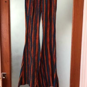 Rainbow Striped Flare Bell Pants